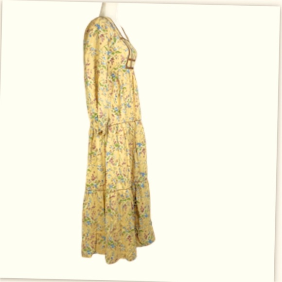 1970's Jody T Vintage Maxi Dress 7 Cottagecore Prairie Hippie Granny - Picture 2 of 12